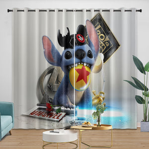 Lilo & Stitch 2025 Curtains Pattern Blackout Window Drapes Room Decoration