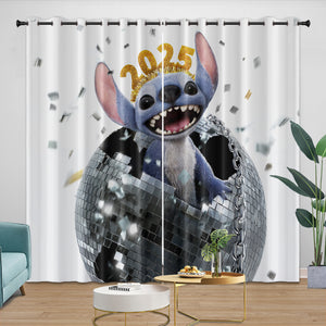 Lilo & Stitch 2025 Curtains Pattern Blackout Window Drapes Room Decoration
