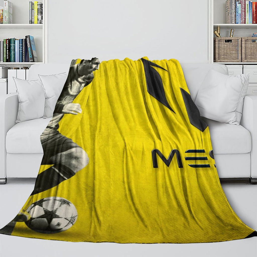 Lionel Messi Blanket Flannel Throw Room Decoration