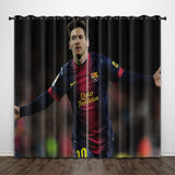 Lionel Messi Curtains Pattern Blackout Window Drapes