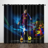 Lionel Messi Curtains Pattern Blackout Window Drapes