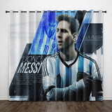 Lionel Messi Curtains Pattern Blackout Window Drapes