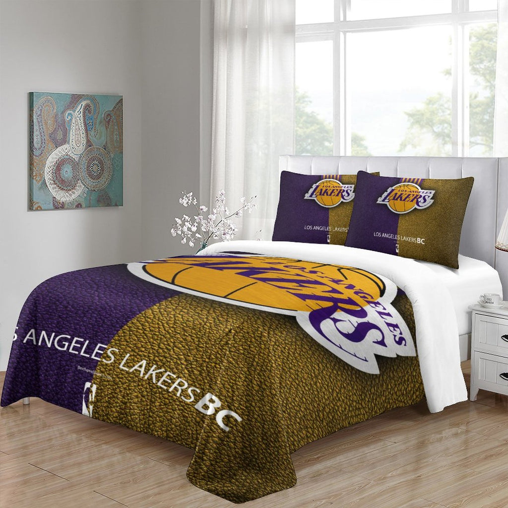 Los Angeles Lakers Bedding Set Pattern Quilt Duvet Cover