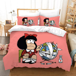 Mafalda Bedding Set Pattern Quilt Cover Without Filler