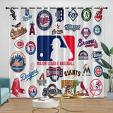 Major League Baseball MLB Curtains Blackout Window Drapes Room Decoration
