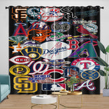 Major League Baseball MLB Curtains Blackout Window Drapes Room Decoration