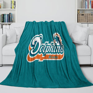 Miami Dolphins Blanket Flannel Fleece Throw Room Decoration