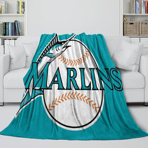 Miami Marlins Blanket Flannel Throw Room Decoration