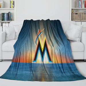 Miami Marlins Blanket Flannel Throw Room Decoration