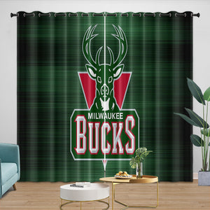 Milwaukee Bucks Curtains Blackout Window Drapes Room Decoration