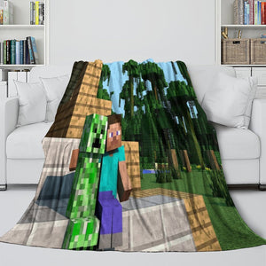 Minecraft Blanket Flannel Throw Kids Room Decoration