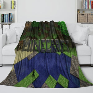 Minecraft Blanket Flannel Throw Kids Room Decoration