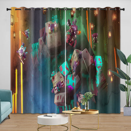 Minecraft Legends Curtains Blackout Window Drapes Room Decoration