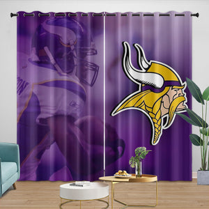 Minnesota Vikings Curtains Blackout Window Drapes Room Decoration