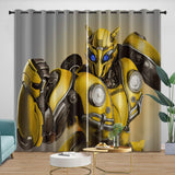 Movie Bumblebee Curtains Pattern Blackout Window Drapes Room Decoration