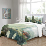 Mushroom House Bedding Set Pattern Quilt Cover