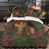 Mushroom House Bedding Set Quilt Cover Room Decoration