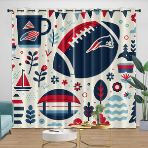 New England Patriots Curtains Blackout Window Drapes Room Decoration