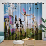 NewJeans Curtains Blackout Window Drapes Kids Room Decoration