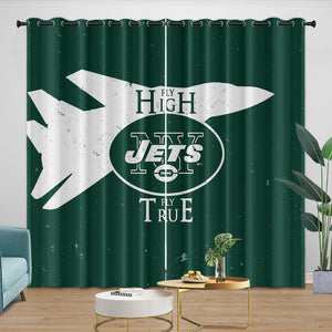 New York Jets Curtains Blackout Window Drapes Room Decoration