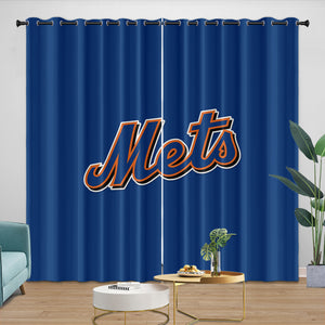 New York Mets Curtains Blackout Window Drapes Room Decoration