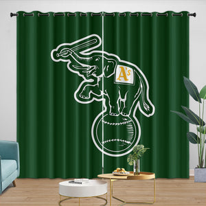 Oakland Athletics Curtains Blackout Window Drapes Room Decoration