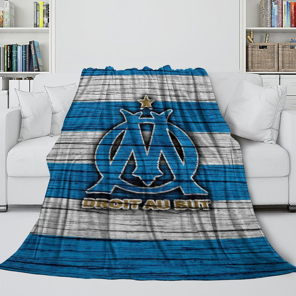 Olympique de Marseille Blanket Flannel Throw Room Decoration