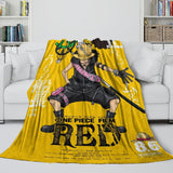 One Piece Film Red Blanket Pattern Flannel Throw Room Decoration