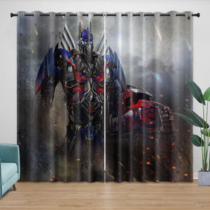 Optimus Prime Curtains Pattern Blackout Window Drapes