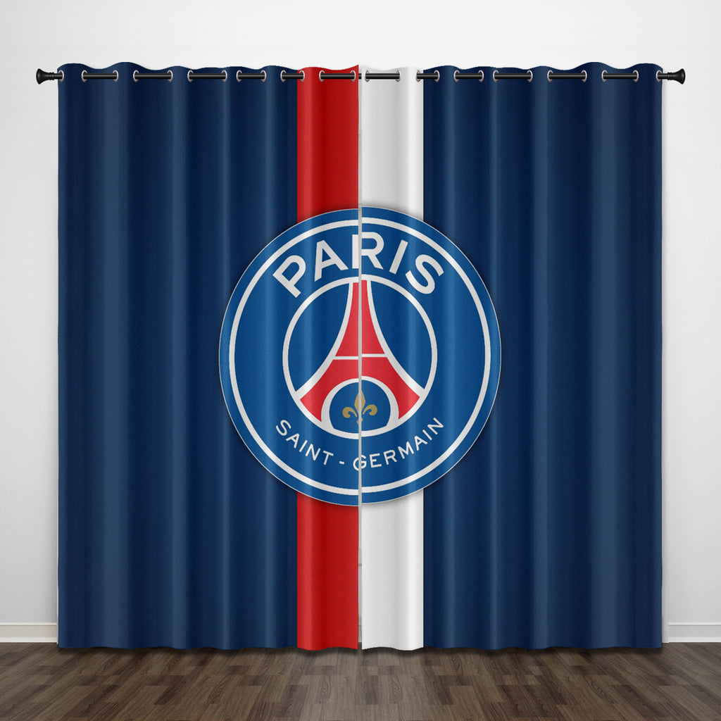 Paris Saint-Germain Football Club Curtains Pattern Blackout Window Drapes