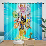 Paw Patrol Mighty Pups Curtains Pattern Blackout Window Drapes Room Decoration
