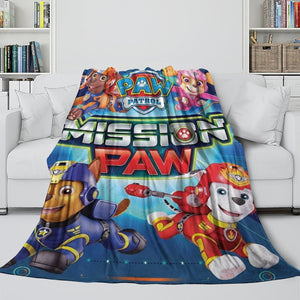 Paw Patrol Mission Paw Blanket Flannel Throw Room Decoration