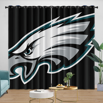 Philadelphia Eagles Curtains Blackout Window Drapes Room Decoration