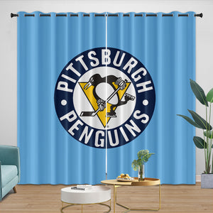 Pittsburgh Penguins Curtains Blackout Window Drapes Room Decoration