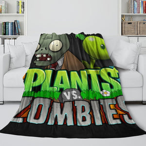Plants vs Zombies Blanket Flannel Fleece Kids Room Decoration