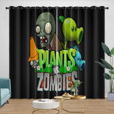 Plants vs Zombies Curtains Blackout Window Drapes Room Decoration