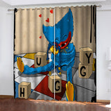 Poppy Playtime Curtains Pattern Blackout Window Drapes
