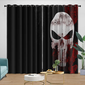 Punisher Curtains Blackout Window Drapes Room Decoration