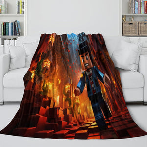 Roblox Blanket Flannel Pattern Throw Kids Room Decoration