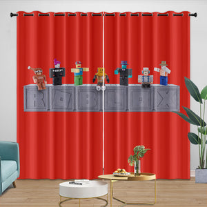 Roblox Curtains Blackout Window Drapes Kids Room Decoration