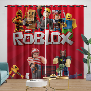 Game Pattern Roblox Curtains Blackout Window Drapes Room Decoration