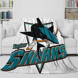 San Jose Sharks Blanket Flannel Throw Kids Room Decoration