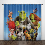 Shrek Curtains Pattern Blackout Window Drapes