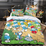 Smurfs Bedding Set Quilt Duvet Cover Without Filler