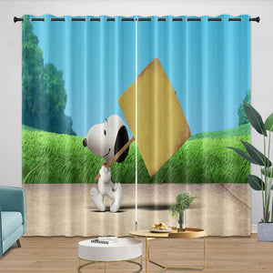 Snoopy Curtains Blackout Window Drapes Room Decoration