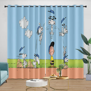Snoopy Curtains Blackout Window Drapes Room Decoration