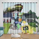 Solar Opposites Curtains Pattern Blackout Window Drapes Room Decoration