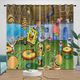 SpongeBob SquarePants Curtains Blackout Window Drapes Room Decoration