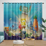SpongeBob SquarePants Curtains Blackout Window Drapes Room Decoration