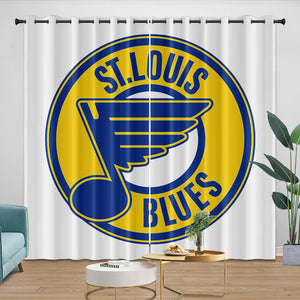 St. Louis Blues Curtains Blackout Window Drapes Room Decoration